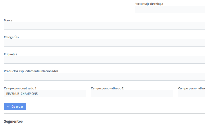 Resultado de la importación en Connectif con los productos enriquecidos listos para segmentaciones avanzadas